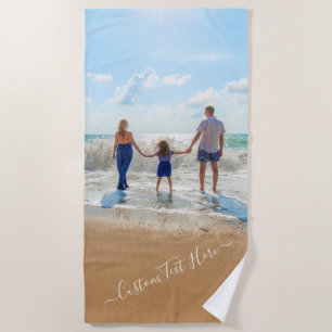 Custom Photo Beach Towel Your Photos and Text