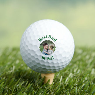 Custom Photo Best Dad By Par New Dad Personalised Golf Balls