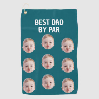 Custom Photo Best Dad By Par Personalised Baby Golf Towel