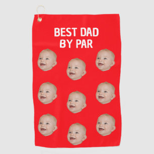 Custom Photo Best Dad By Par Personalised Baby Golf Towel