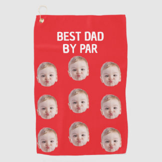 Custom Photo Best Dad By Par Personalised Baby Golf Towel