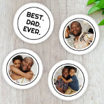 Custom Photo Best Dad Ever Coaster Set<br><div class="desc">Easy Personalise Your Own Unique acrylic coaster set from Ricaso - add your own photos or art and text to this great set - makes a wonderful unique keepsake or gift idea - best dad ever.</div>