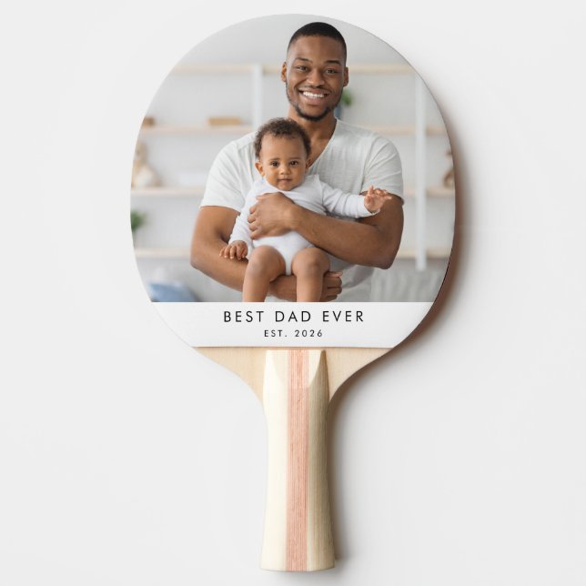 Custom Photo Best Dad Ever  Ping Pong Paddle (Front)