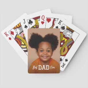 Custom Photo Best Dad Ever Playing Cards