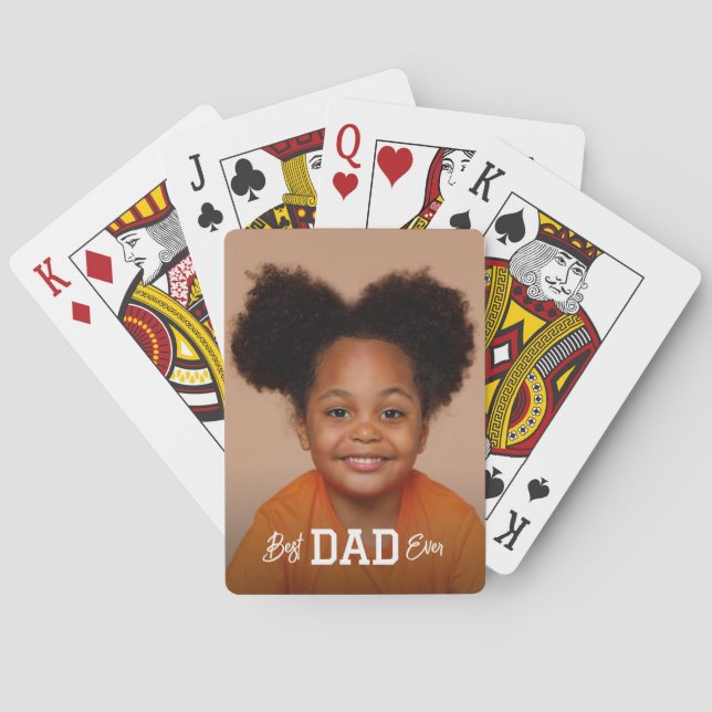 Custom Photo Best Dad Ever Playing Cards (Back)