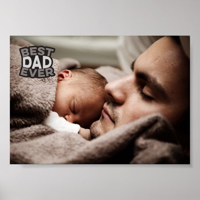 Custom Photo Best Dad Ever Poster (Front)