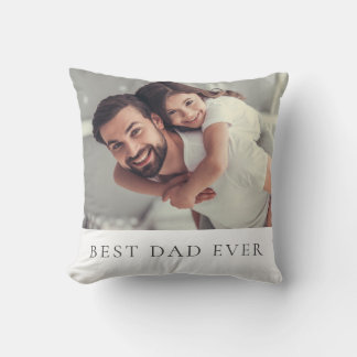 Custom Photo Best Dad Ever T-Shirt Cushion