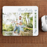Custom Photo - Best Daddy in the Universe Mouse Pad<br><div class="desc">Personalise this fresh and modern mouse pad for your dad (daddy, papa etc). The template is set up ready for you to add your own photo and edit the sample wording if you wish. Sample text currently reads "Best Daddy in the universe". The design has a trendy colour palette of...</div>