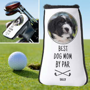 Custom Photo Best Dog Dad by Par White Putter Golf Head Cover