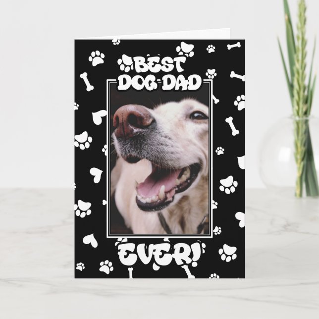 Custom Photo Best Dog Dad Ever Father's Day Card (Front)