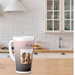 Custom photo best friends for life black brown latte mug<br><div class="desc">A chic black, brown coffee latte coloured gradient background. Personalise and add your own photo, selfie of your best friend(s) your names and place of event. The text: Friends for Life is written with a modern hand lettered style script. Black text. Perfect as a gift for yourself or as a...</div>