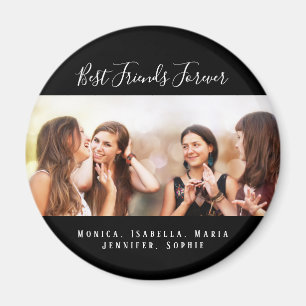 Custom photo best friends forever keepsake black magnet