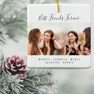 Custom photo best friends forever keepsake ceramic ornament