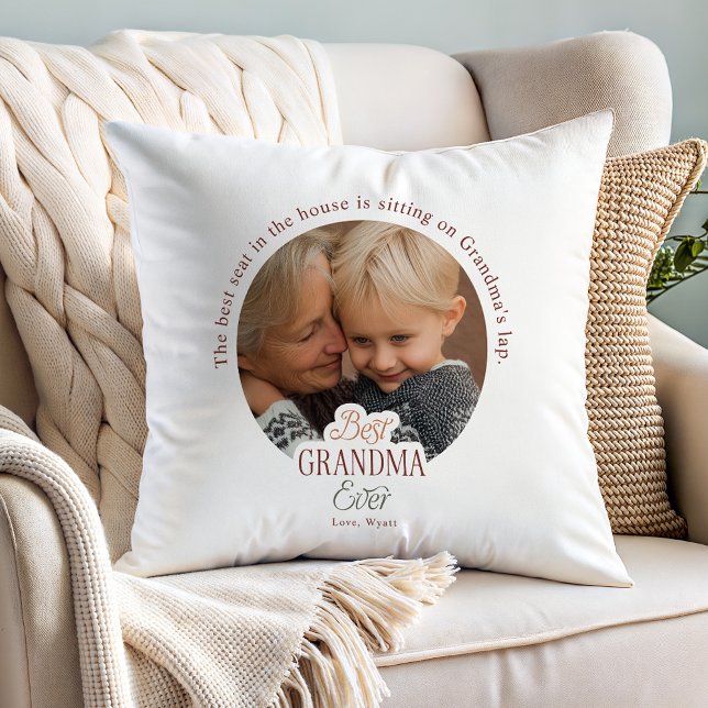Custom Photo Best Grandma Ever Cushion (Creator Uploaded)