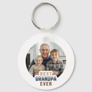 Custom Photo Best Grandpa Ever Key Ring