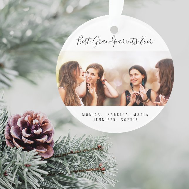 Custom photo Best Grandparents Ever grandkids Ornament (Creator Uploaded)
