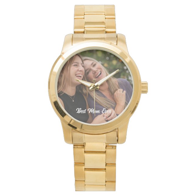 Custom photo Best mum ever Quote Mothers day Gift  Watch (Front)