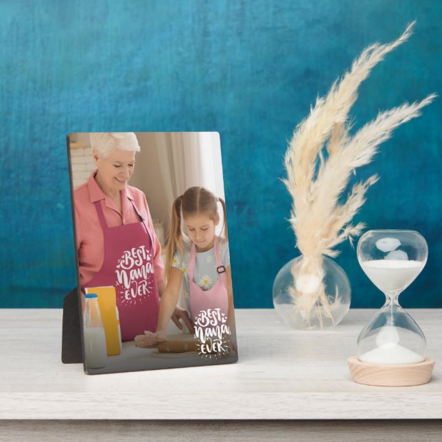 Custom Photo Best Nana Ever Grandma Gift Plaque (Side)