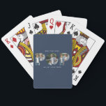 Custom Photo Best Pop Ever navy blue modern Playing Cards<br><div class="desc">Celebrate the world’s best dad or grandpa with this Custom Photo “Best Pop Ever” playing cards. Personalise it with your favourite photos and add a heartfelt message for a unique and practical gift he’ll love. The bold “POP” lettering doubles as a photo collage, making it a thoughtful keepsake he can...</div>