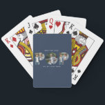 Custom Photo Best Pop Ever navy blue modern Playing Cards<br><div class="desc">Celebrate the world’s best dad or grandpa with this Custom Photo “Best Pop Ever” playing cards. Personalise it with your favourite photos and add a heartfelt message for a unique and practical gift he’ll love. The bold “POP” lettering doubles as a photo collage, making it a thoughtful keepsake he can...</div>