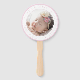 Custom photo birth girl occasion simple hand fan