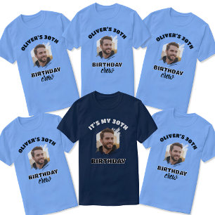 Custom Photo Birthday Crew Squad T-Shirt