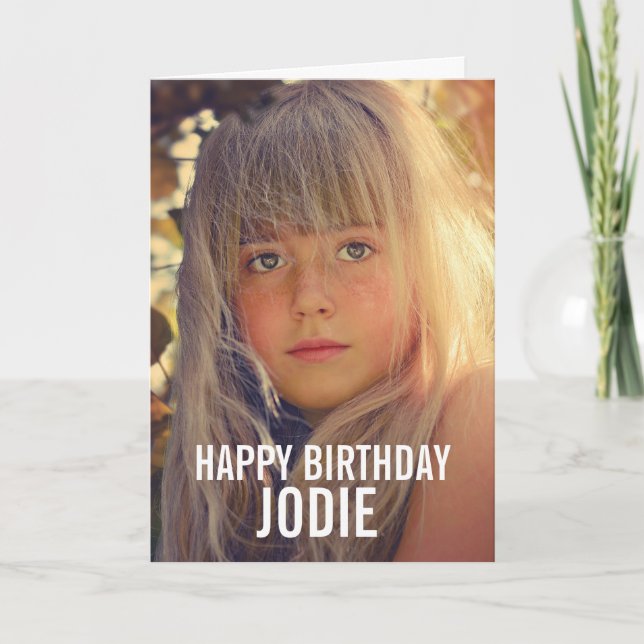 Custom photo birthday greeting card (Front)