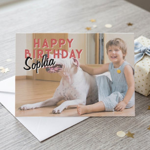 Custom Photo Birthday Greeting Card for Kids