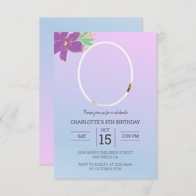 Custom Photo Birthday Invitation (Front/Back)