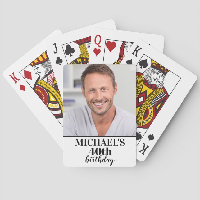 Custom Photo Birthday Party Favours Playing Cards (Back)