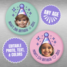 Custom Photo Birthday Party Hat Keepsake