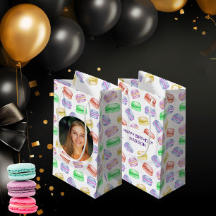 Custom Photo Birthday Pattern Cookies Macarons Small Gift Bag