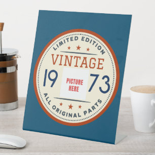 CUSTOM PHOTO BIRTHDAY YEAR LIMITED EDITION PEDESTAL SIGN