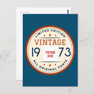 CUSTOM PHOTO BIRTHDAY YEAR LIMITED EDITION POSTCARD
