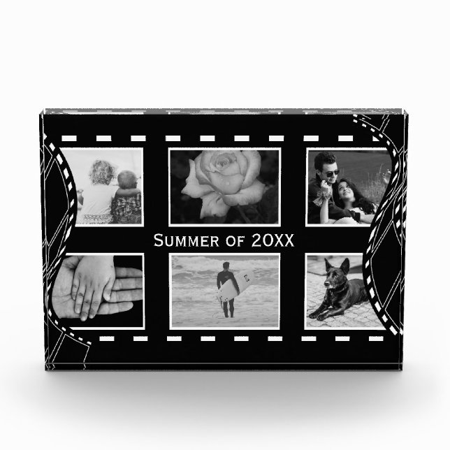Custom Photo Black and White Film Reel Block (Front)