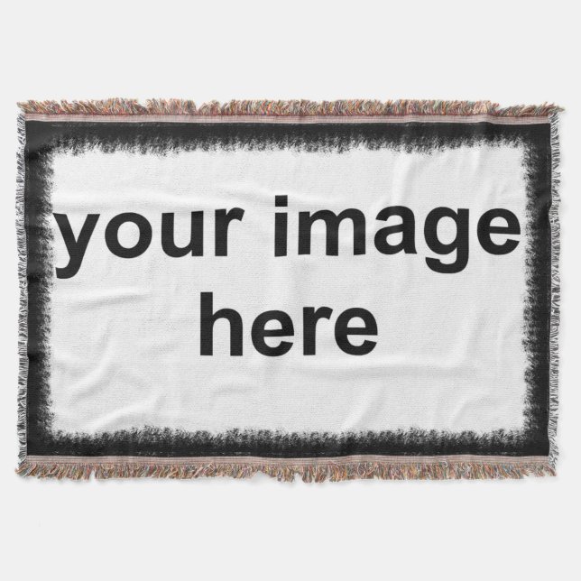 Custom Photo Black Border Throw Blanket (Front)