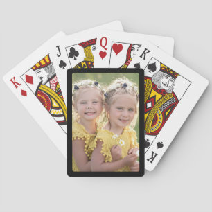 Custom Photo Black Frame Playing Cards