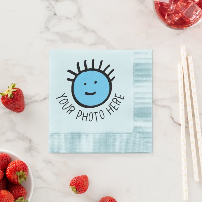 Custom Photo BLUE COCKTAIL PAPER NAPKINS Template (Insitu)