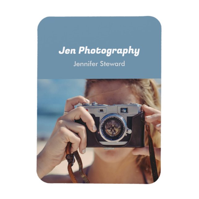 Custom photo blue photographer  magnet (Vertical)