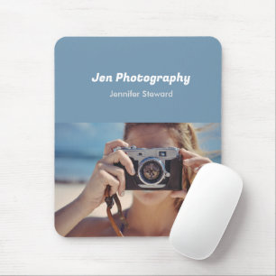 Custom photo blue photographer mouse pad