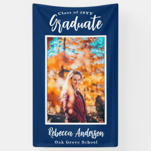 Custom Photo Blue School Colour Graduation Banner