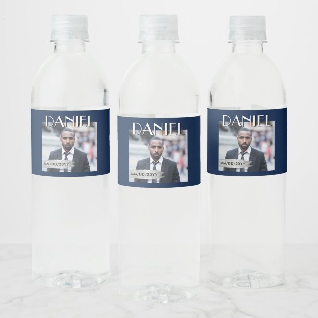 Custom Photo Bottle Label, Birthday Magazine Cover Water Bottle Label (Bottles)