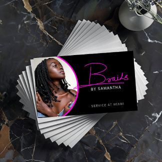 Custom photo Braids Hair Artist Business card