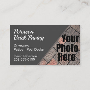 Custom Photo Brick Paving Driveway Construction Business Card