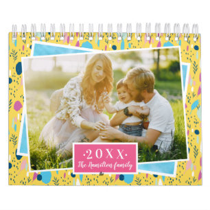 Custom Photo Bright Colours 2021 Family Calendar