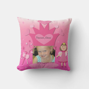 Custom Photo Brown Hair Princess Pillow