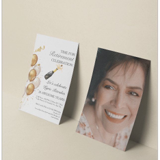 Custom Photo Budget Retirement Party Invite   Flyer (Creator Uploaded)