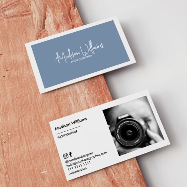 Custom Photo Business Cards Minimal Stylish (Creator Uploaded)