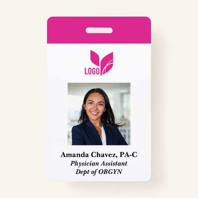 Custom Photo Business Employee ID ID Badge (Front)