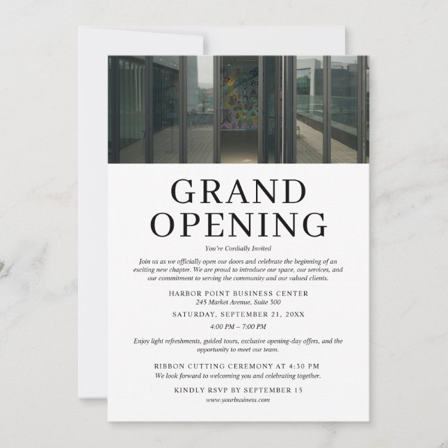 Custom Photo Business Grand Opening Invitation  (Front)